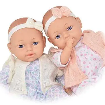 Twin Baby Dolls with Disappearing Bottles - 13 Inch