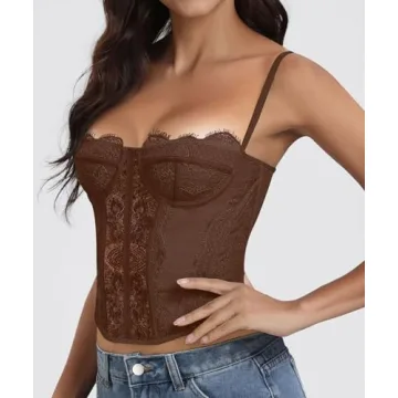 AENLLEY Lace Bustier Corset Crop Top - Stylish Women's Fashion