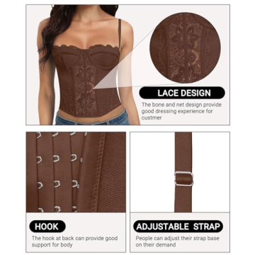 AENLLEY Lace Bustier Corset Crop Top - Stylish Women's Fashion