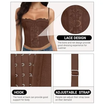 AENLLEY Lace Bustier Corset Crop Top - Stylish Women's Fashion