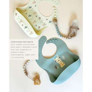 Hippypotamus Silicone Baby Bibs - Soft Waterproof Bibs for Babies & Toddlers (2, Rainbow)