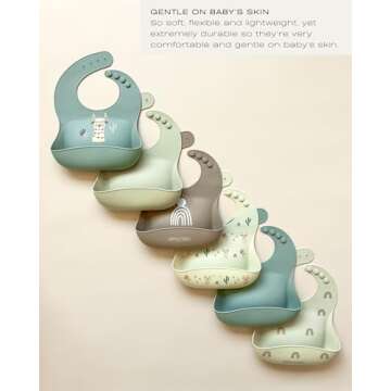 Hippypotamus Silicone Baby Bibs - Soft Waterproof Bibs for Babies & Toddlers (2, Rainbow)
