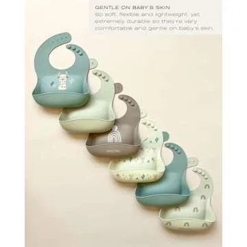 Hippypotamus Silicone Baby Bibs - Soft Waterproof Bibs for Babies & Toddlers (2, Rainbow)