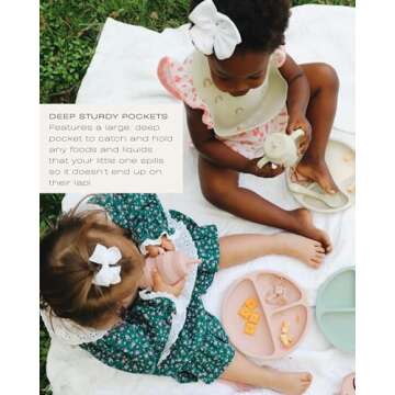 Hippypotamus Silicone Baby Bibs - Soft Waterproof Bibs for Babies & Toddlers (2, Rainbow)