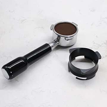FIRJOY 54mm Espresso Dosing Funnel for Breville Barista Portafilters (Aluminum Alloy-Black)