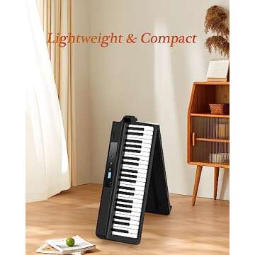 FingerBallet 88 Key Folding Piano Keyboard for All Ages