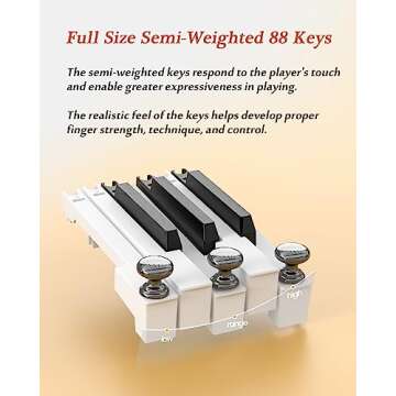FingerBallet 88 Key Folding Piano Keyboard for All Ages