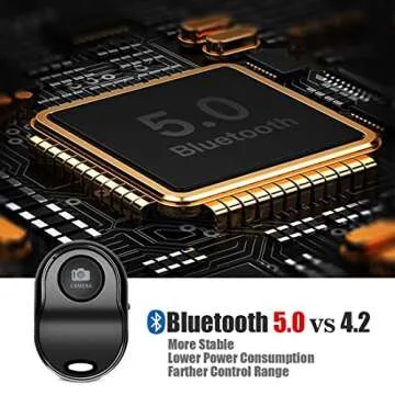 [Upgraded] Bluetooth Remote Shutter for iPhone & Android Camera Wireless Remote Control Selfie Butto...