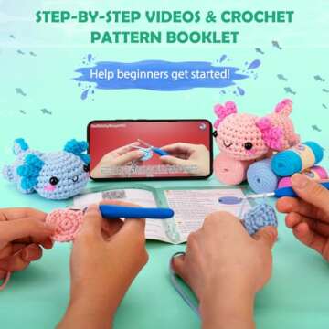 All-in-One Beginner Crochet Kit with Video Tutorials