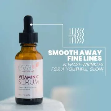 Natural Firm & Glow Skincare Set of 3 Serums – Skin Care Products With 20% Vitamin C Serum, Peptide Complex Serum, Niacinamide Vitamin B3 Serum - Peptides Serum for Face - Face Serum by Eva Naturals