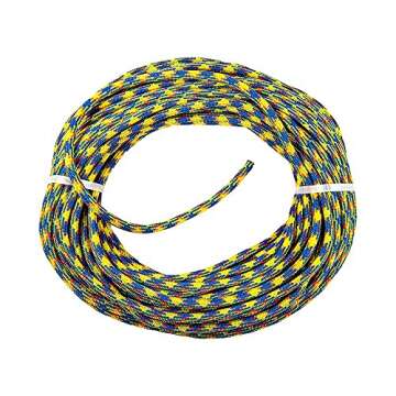 Teufelberger drenaLINE Climbing Rope – 32-Strand Polyester Arborist Rope (11.8mm x 150ft with Splice, BlueOrangeYellow)