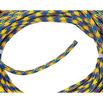 Teufelberger drenaLINE Climbing Rope – 32-Strand Polyester Arborist Rope (11.8mm x 150ft with Splice, BlueOrangeYellow)