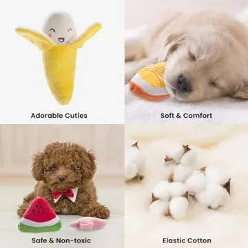 Nocciola Squeaky Plush Dog Toys Set for Small Dogs