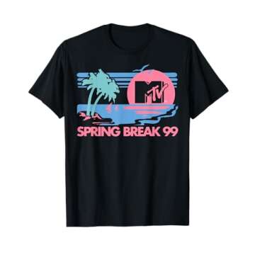 MTV Pastel Colors Beach Spring Break Logo T-Shirt - Retro Vibe