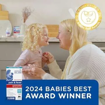 Mommy's Bliss Infants' Pain and Fever Reducer, Baby Acetaminophen, Dye Free, Delicious Mixed Berry Flavor, Ages 2+, 2 Fluid Ounces
