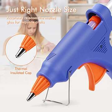 Hot Glue Gun Kit with 30 Glue Sticks | Fireproof Design