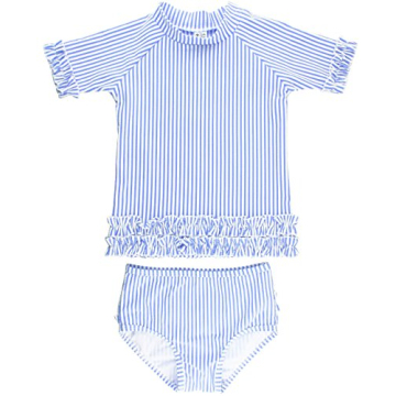 RuffleButts 2-Piece Toddler Swimsuit Set with Sun Protection