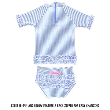 RuffleButts 2-Piece Toddler Swimsuit Set with Sun Protection