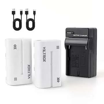 VILTROX 2 Pack 2200mAh USB-C Port Rechargeable Li-ion Battery NP-F550 for Video Conference Light VILTROX 116T 200T Ring Light