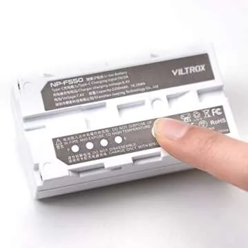 VILTROX 2 Pack 2200mAh USB-C Port Rechargeable Li-ion Battery NP-F550 for Video Conference Light VILTROX 116T 200T Ring Light