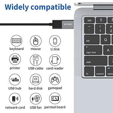 USB C to USB Adapter 2-Pack, Thunderbolt 3 to USB 3.0 OTG Adapter for iMac 2021, MacBook Pro, Chromebook, Pixelbook, Microsoft Surface Go, Samsung Galaxy S9 S10 Plus S20 S21 S22, iPhone 15 16 Pro Max
