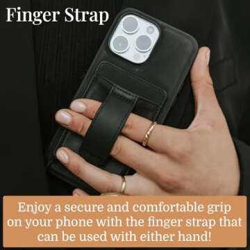 WALLI CASES for iPhone 16 Pro Max Case - Phone Case with Card Holder - Aesthetic Phone Case with Magnetic Card Slots, Kickstand & Finger Strap - Vegan Leather - Wallet Case for iPhone 16 Pro Max