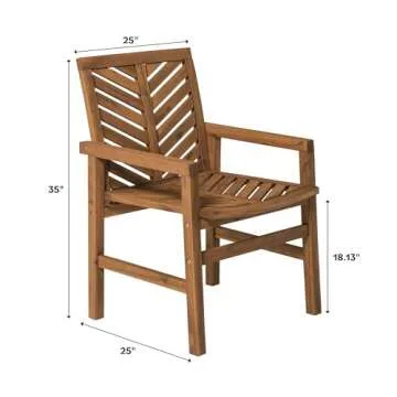 Walker Edison Outdoor Chevron Wood Chair Set of 2