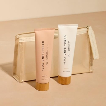 + Lux Unfiltered First Class Glow Travel Kit, Includes N°32 Hydrating Self Tanning Cream in Santal,...