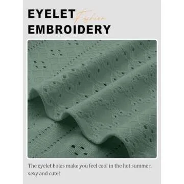 Bliwov Women's Eyelet Embroidery Summer Top for Stylish Comfort
