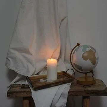 Aglary Wooden Candle Tray, Pillar Candle Holder with Black Metal Handles, Rectangular Centerpiece for Rustic Dining Table,Home Decor Accessories for Kitchen Counter，Coffee Table, Fireplace