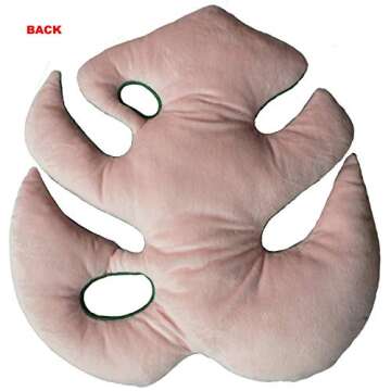 Green Philosophy Co. Set of 2 Plush - Two Toned Monstera Deliciosa Tropical Leaf Plant Plush Pillow Cushions