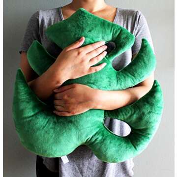 Green Philosophy Co. Set of 2 Plush - Two Toned Monstera Deliciosa Tropical Leaf Plant Plush Pillow Cushions