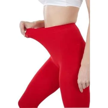 HeyUU Women's 80 Denier Semi Opaque Tights High Waist Soft Solid Color Pantyhose red lxl