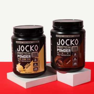 Jocko-Mölk Protein Powder, 21 Servings - Grass-Fed Whey, Micellar Casein, Egg Protein Blend with Digestive Enzymes, Probiotics, Sugar-Free, Soy-Free, Gluten-Free (21 Servings, Vanilla)