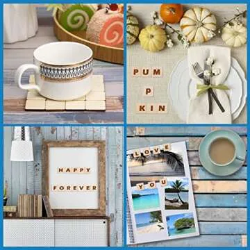 800 Pieces Unfinished Wood Pieces Blank Wood Squares Cutouts DIY Square Wood Slices Ornaments Round Corner Wooden Cutouts for DIY Crafts Decoration Carving Engraving Making,1 x 1 Inch