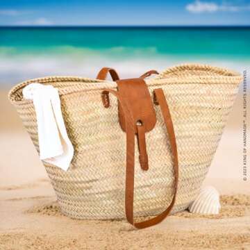 Fashionable Summer Beach Bag Tote - Versatile Straw Beach Bags For Women, Straw Bags Women Handbags, Practical Handmade Totes For Summer Outings, Woven Bag Ideal For Beach Vacation