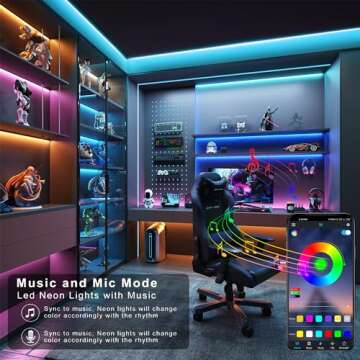 Ledagic Led Lights for Bedroom 50ft (1*50ft) Color Changing RGB Led Strip Lights with 60 Keys Remote and App Control, Music Sync Led Light Strip, Led Tape Light for Room Home Decor Gaming Accessories
