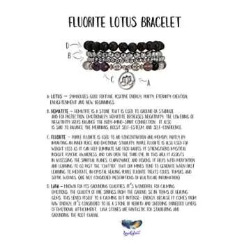 SPUNKYsoul Purple Fluorite Lotus New Beginnings Bracelet Hematite for healing Stack Bracelet Set Collection