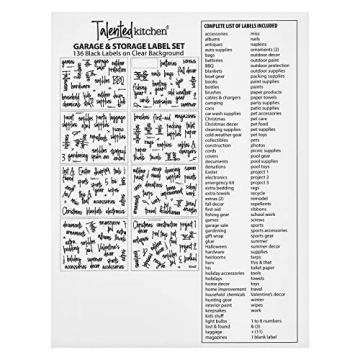 Talented Kitchen 136 Garage Storage Labels for Organizing