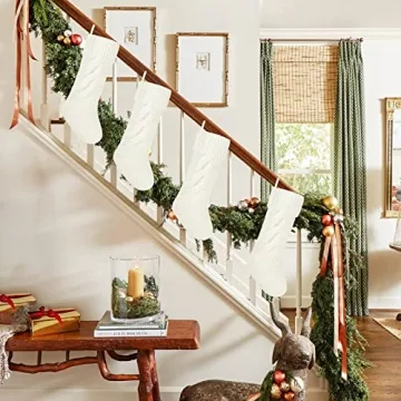 Kunyida Ivory Knit Christmas Stockings Pack of 4