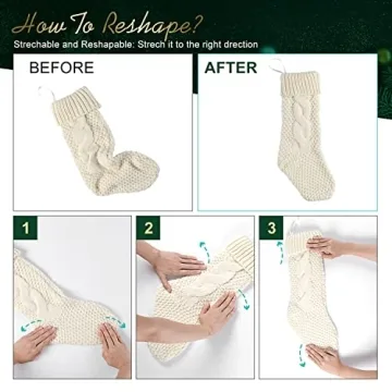 Kunyida Ivory Knit Christmas Stockings Pack of 4