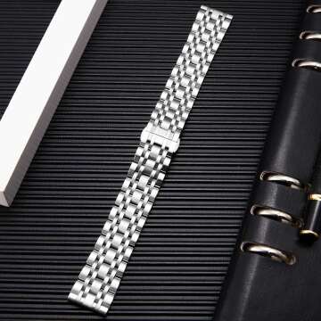 BINLUN Stainless Steel Watch Band - 6 Colors Available