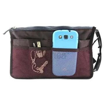 Smart Purse Organizer with 13 Pockets & Handles