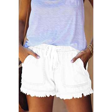 YOCUR Women's Denim Shorts with Adjustable Elastic Waist