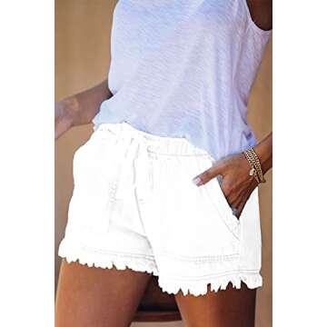 YOCUR Women's Denim Shorts with Adjustable Elastic Waist