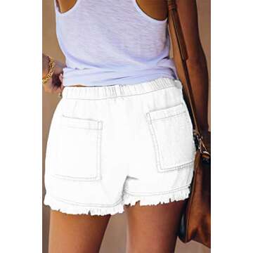 YOCUR Women's Denim Shorts with Adjustable Elastic Waist