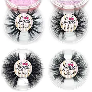 Mikiwi 3D Mink Lashes - Luxurious, Reusable Eyelashes - Pack of 4