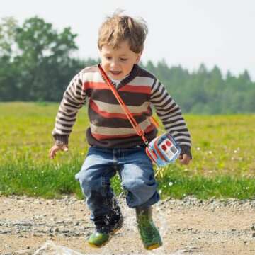 Transparent Carrying Case for YOTO Mini - Audio Music Players, Portable Storage Small Bag Compatible with Yoto Mini and Cards, Mini Organizer with Hand Strap and Adjustable Shoulder Strap Blue