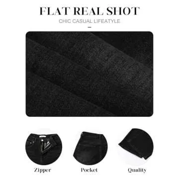 HDLTE Women's Black Wide Leg High Waist Denim Jeans