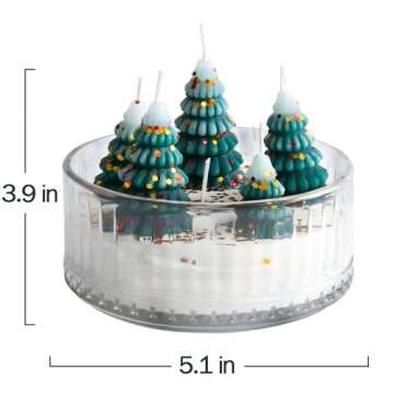 Christmas Decorations Indoor - Christmas Tree Cedar Forest Candles - Farmhouse Rustic Xmas Decor for...